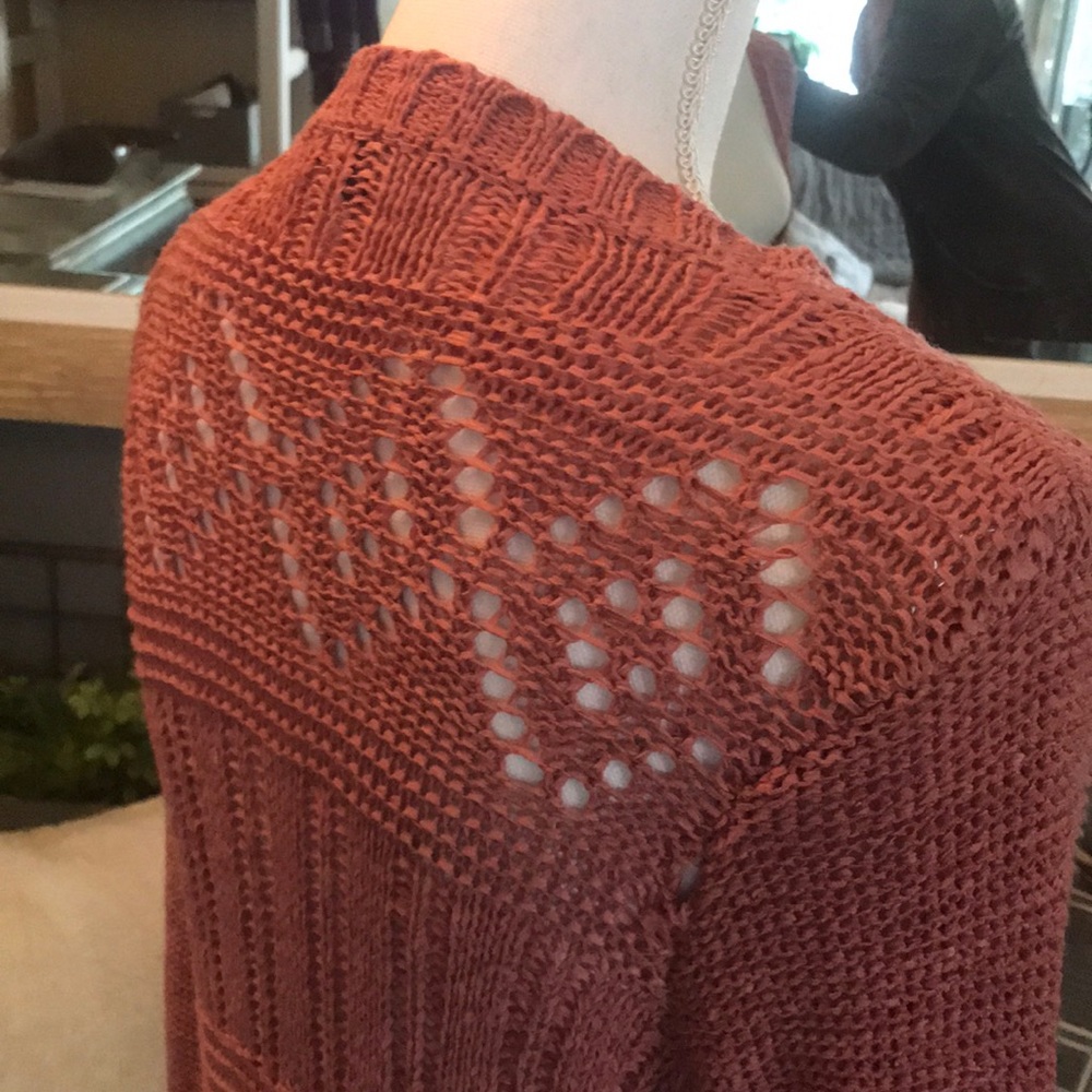 Rose/Pink Duster Cardigan Sweater - Picture 4 of 8